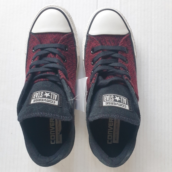 Converse Wm's Madison Low Top Sneakers w/ Black Suede & Chevron Burgundy Sz 7 - Picture 5 of 16